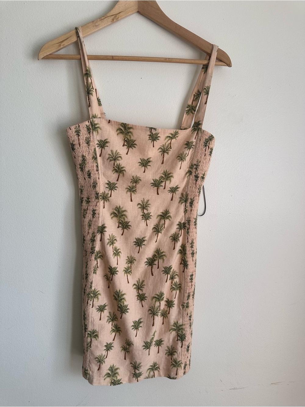 Women’s Palm Print Linen-Blend Mini Dress - Blush